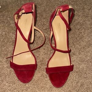Michael Kors Red Heels with Ankle Strap and Stiletto